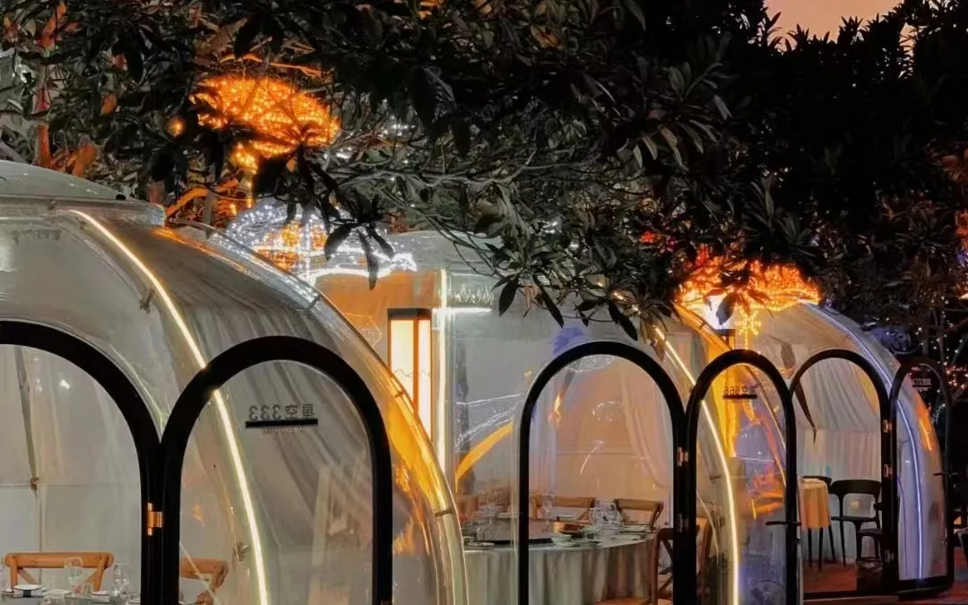 Completed Celenest domes installed on a prepared outdoor site